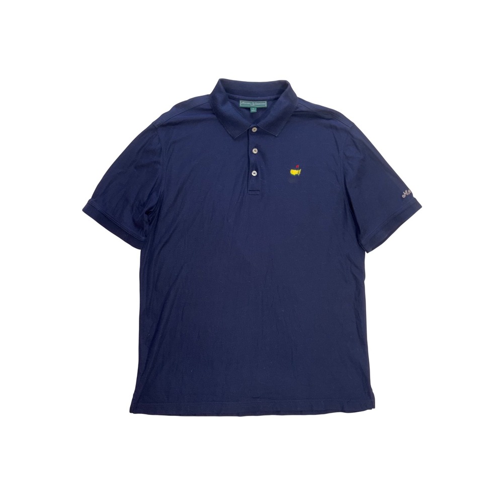 MASTERS COLLECTION Golf Polo Mens Large Navy Blue Pima Cotton Pique Augusta Logo